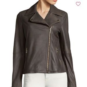 T Tahari  Skylar Leather Bike Jacket